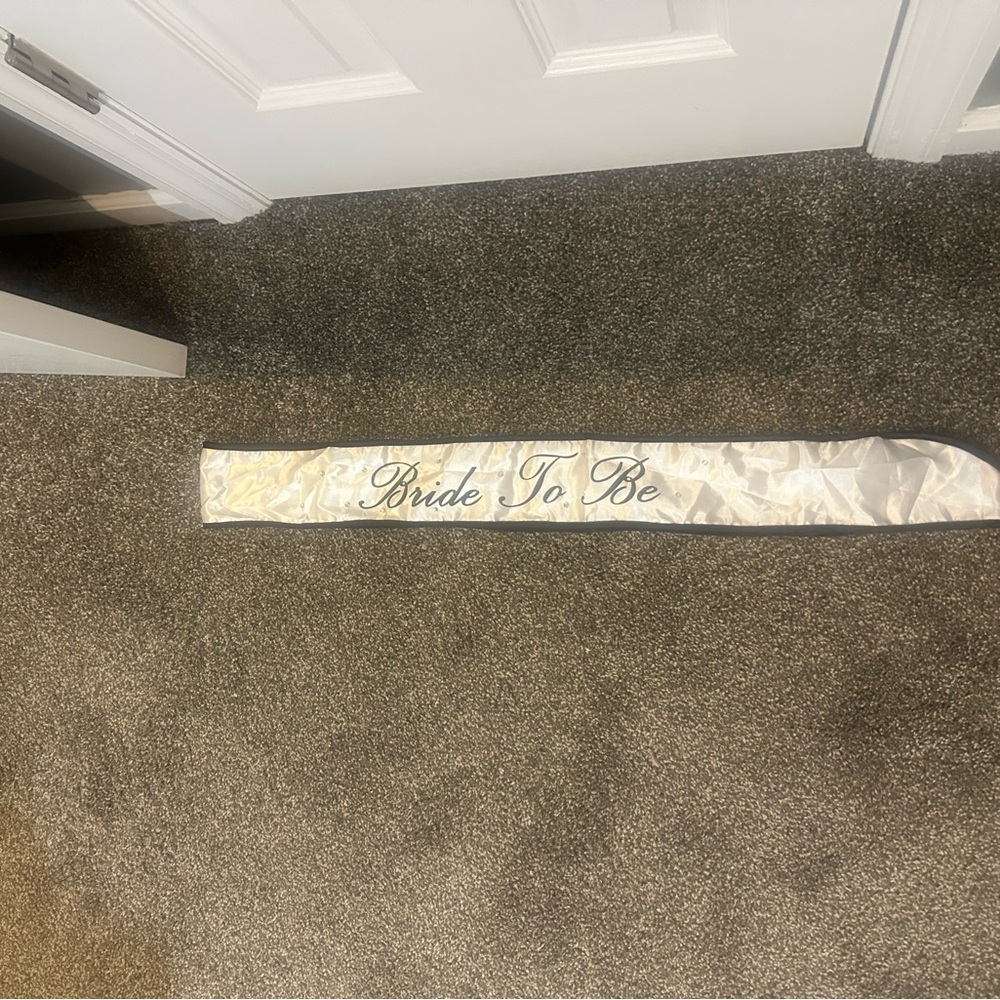 Bride To Be Satin Sash in Ivory with Black Script